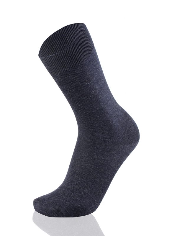 Meias Homem Plain Marine Melange 100% Merino Wool