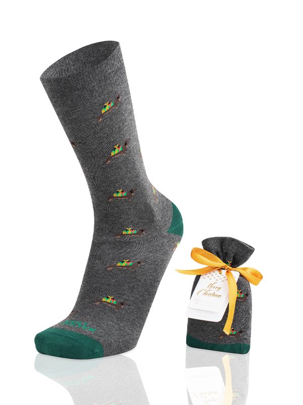 Meias Unissexo Santa Weenie Grey