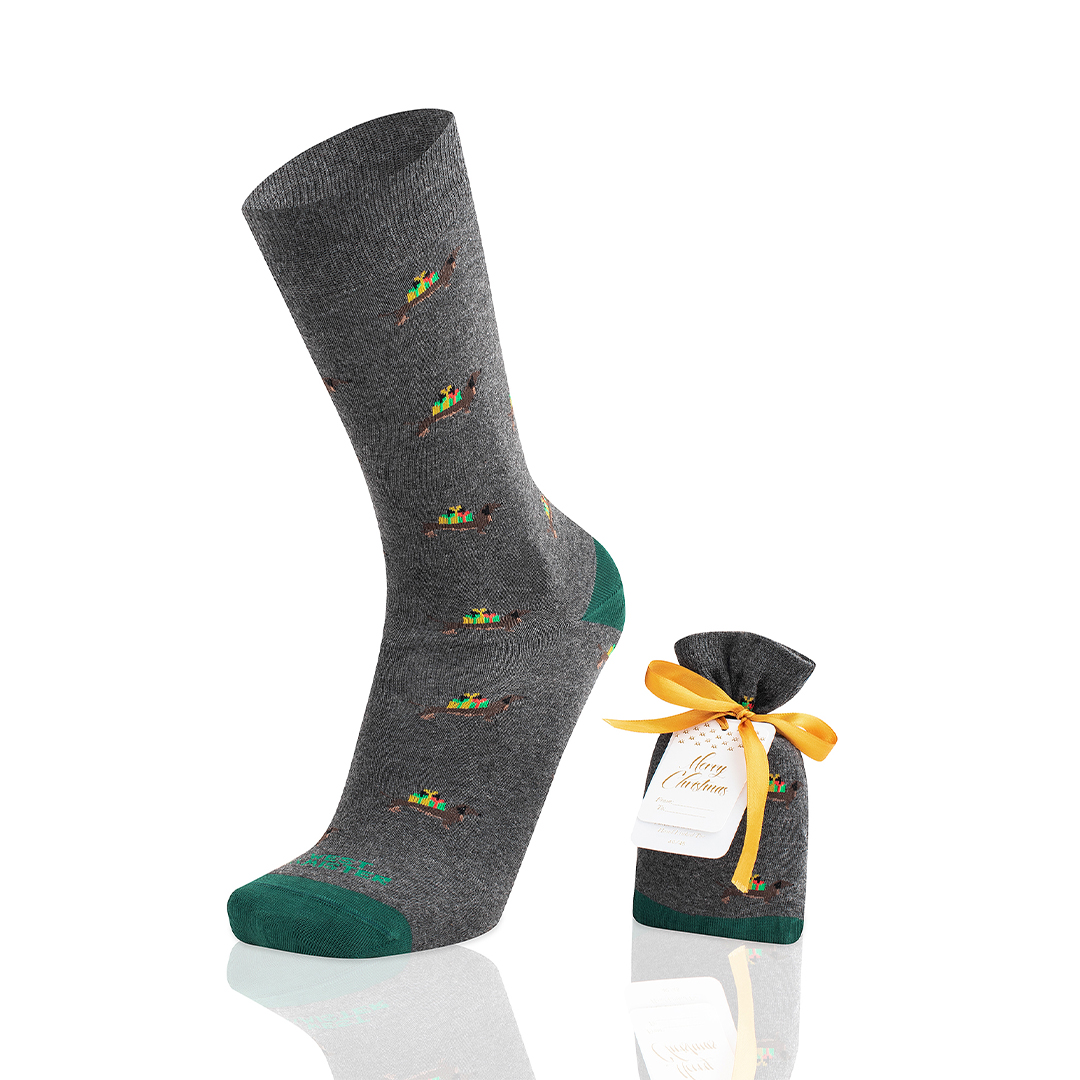Meias Unissexo Santa Weenie Grey