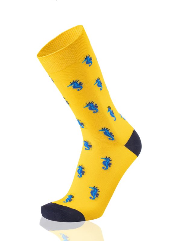 Meias Homem Sea Horses Yellow
