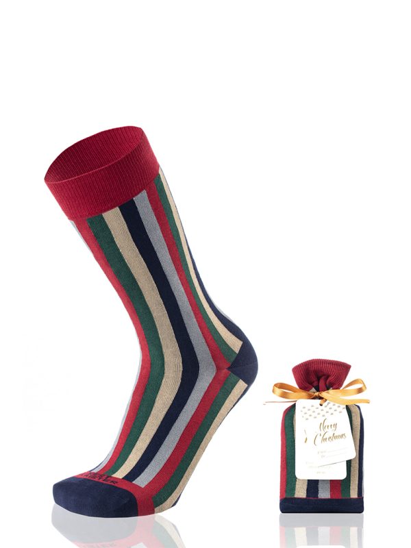 Meias Homem Stripes Bordeaux