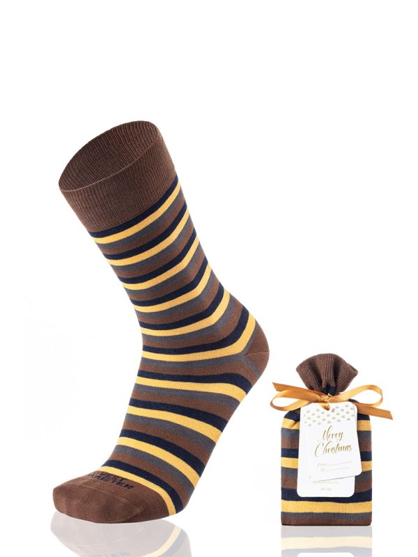 Meias Homem Stripes Light Brown