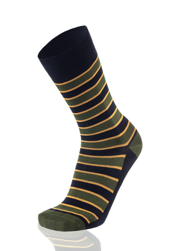 Meias Homem Stripes Marine/Olive Green