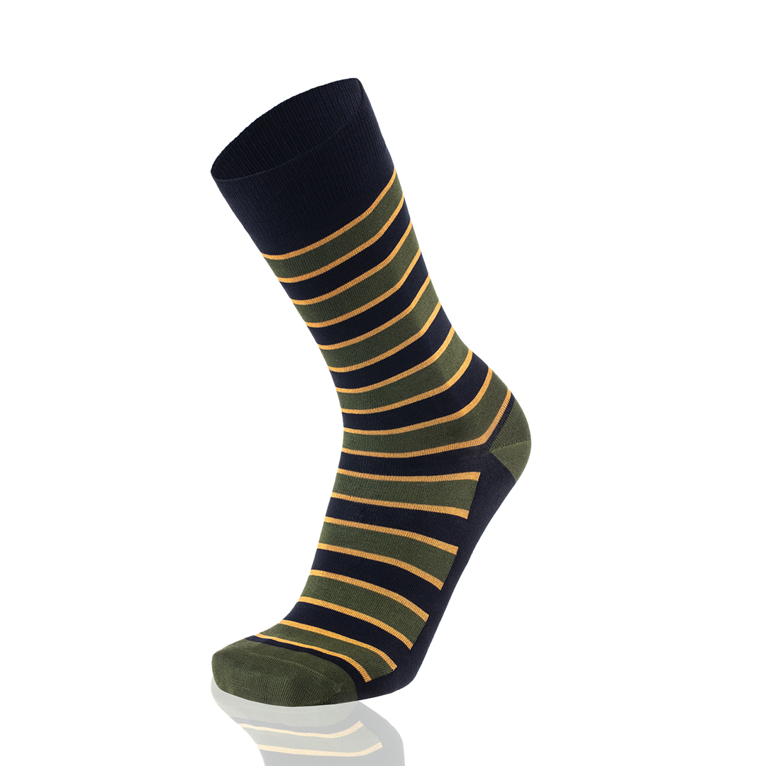 Meias Homem Stripes Marine/Olive Green