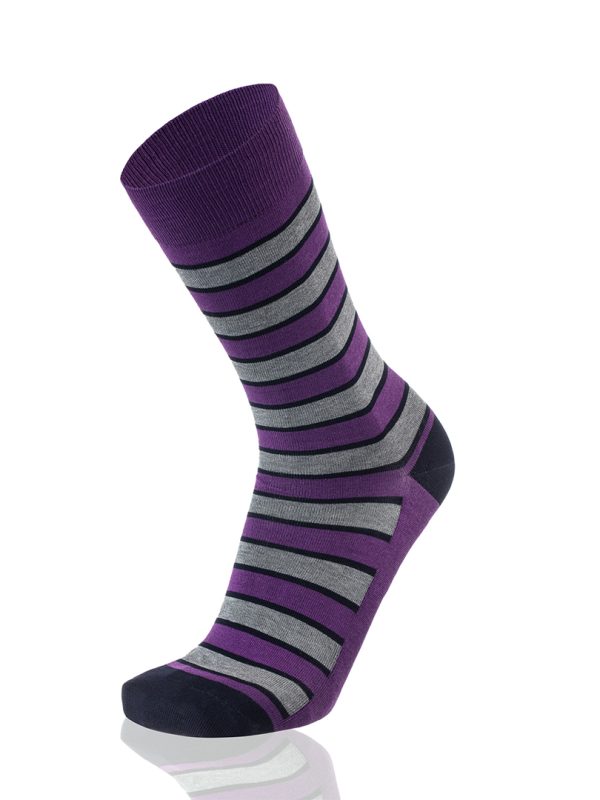 Meias Homem Stripes Purple/Grey