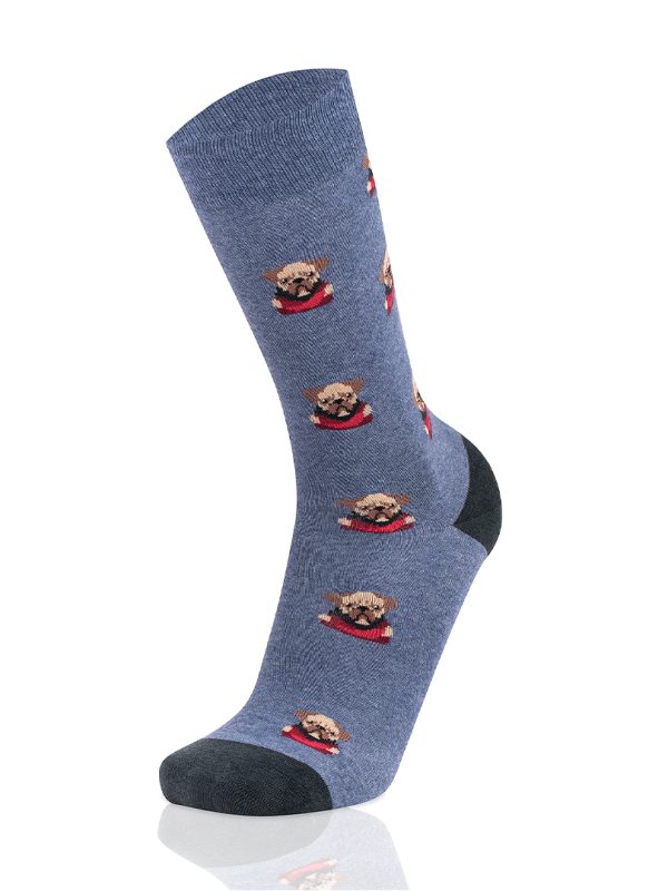 Meias Homem Winter Pug Denim Melange