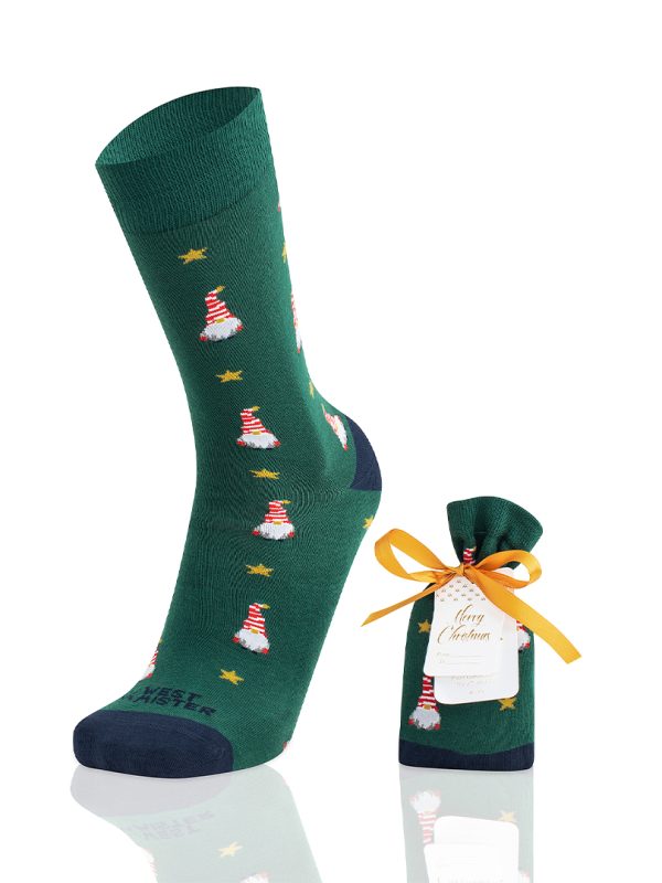 Meias Unissexo Xmas Gnome Dark Green