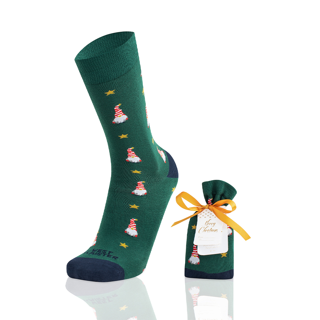 Meias Unissexo Xmas Gnome Dark Green