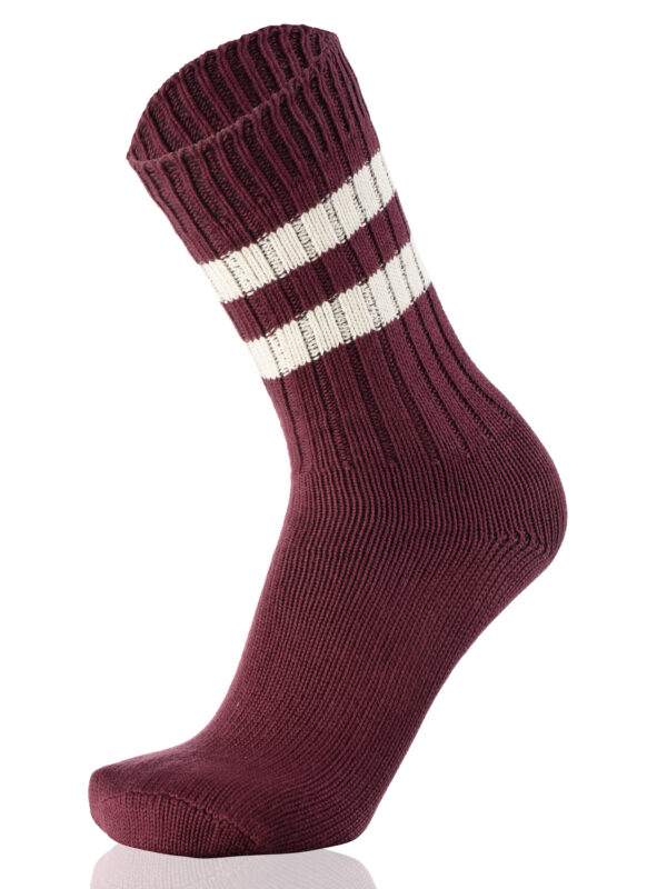 Meias Mulher Double Stripes Bordeaux/Bege