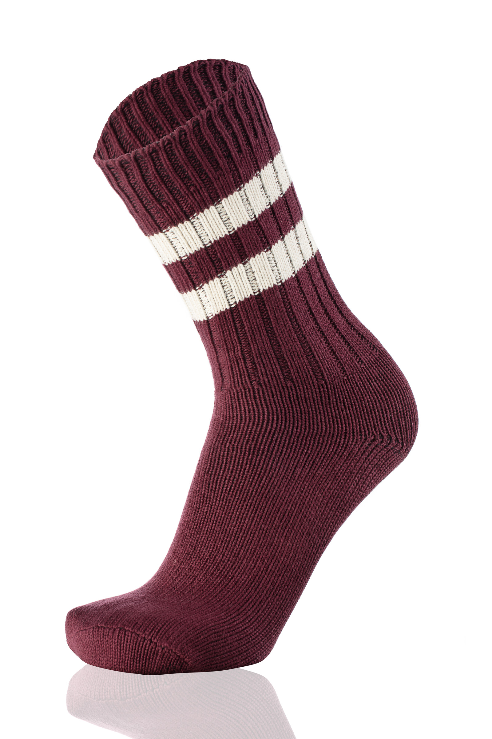 Meias Mulher Double Stripes Bordeaux/Bege