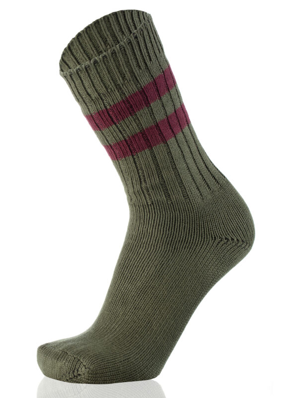 Meias Mulher Double Stripes Green/Bordeaux