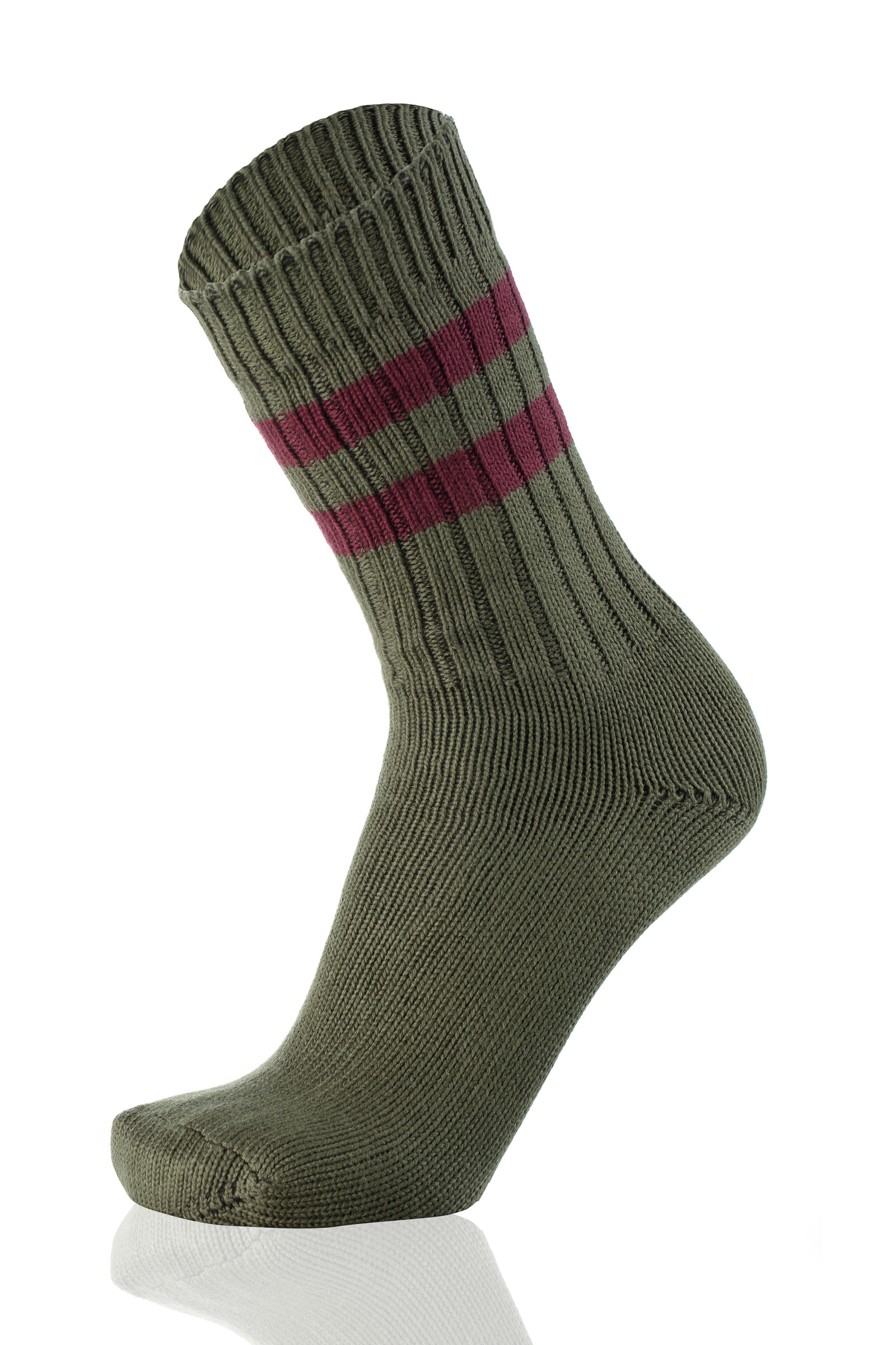 Meias Mulher Double Stripes Green/Bordeaux