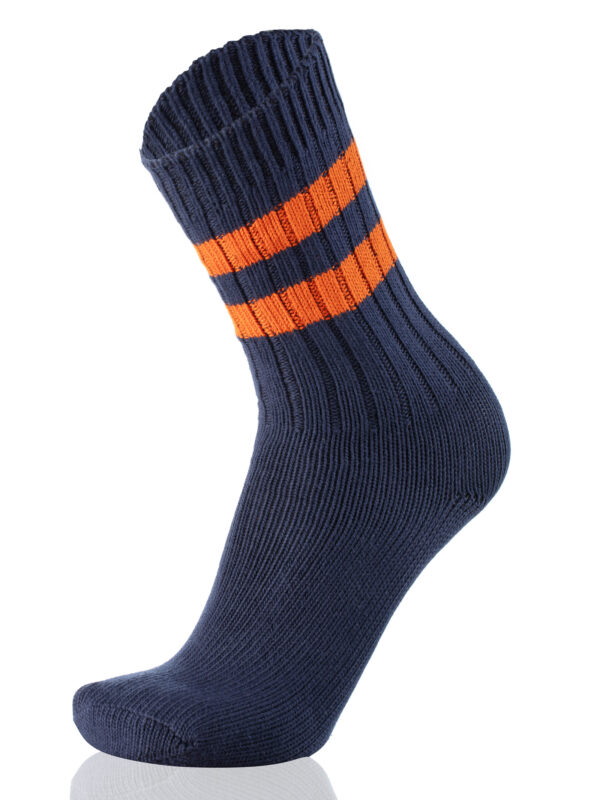 Meias Mulher Double Stripes Marine/Orange