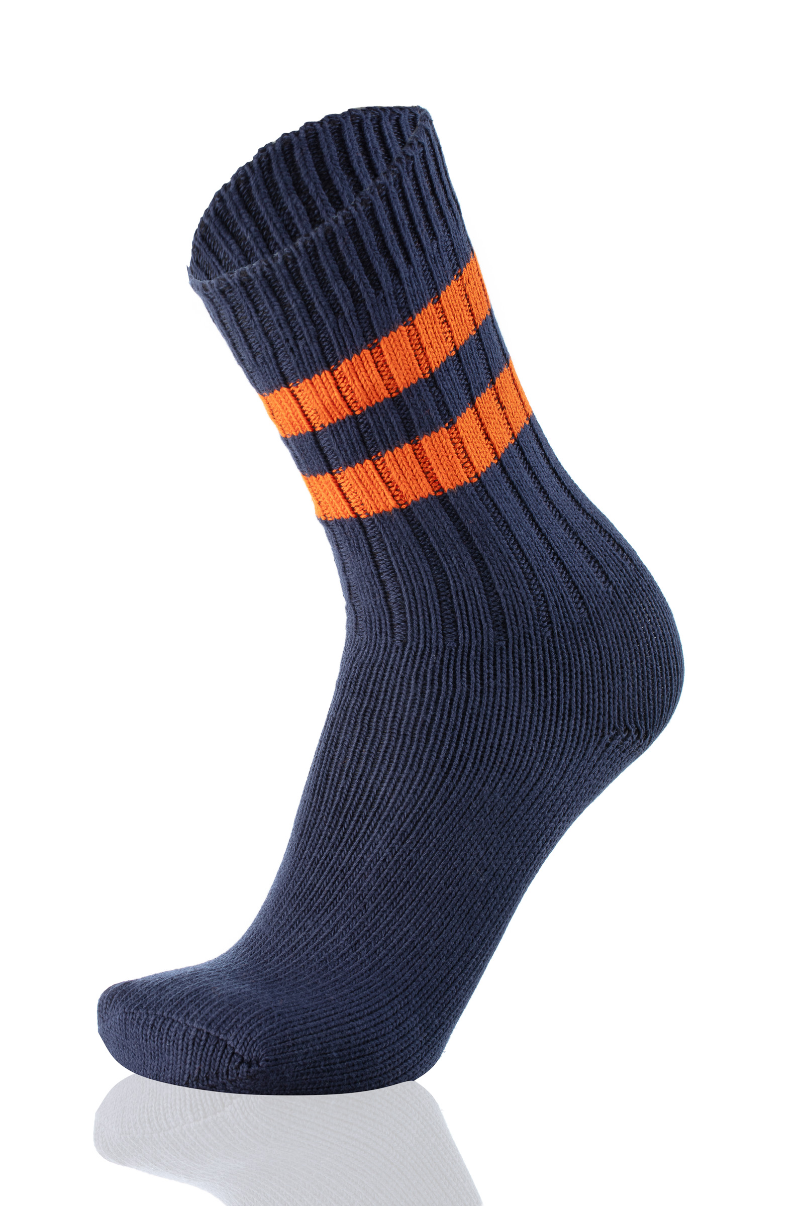 Meias Mulher Double Stripes Marine/Orange