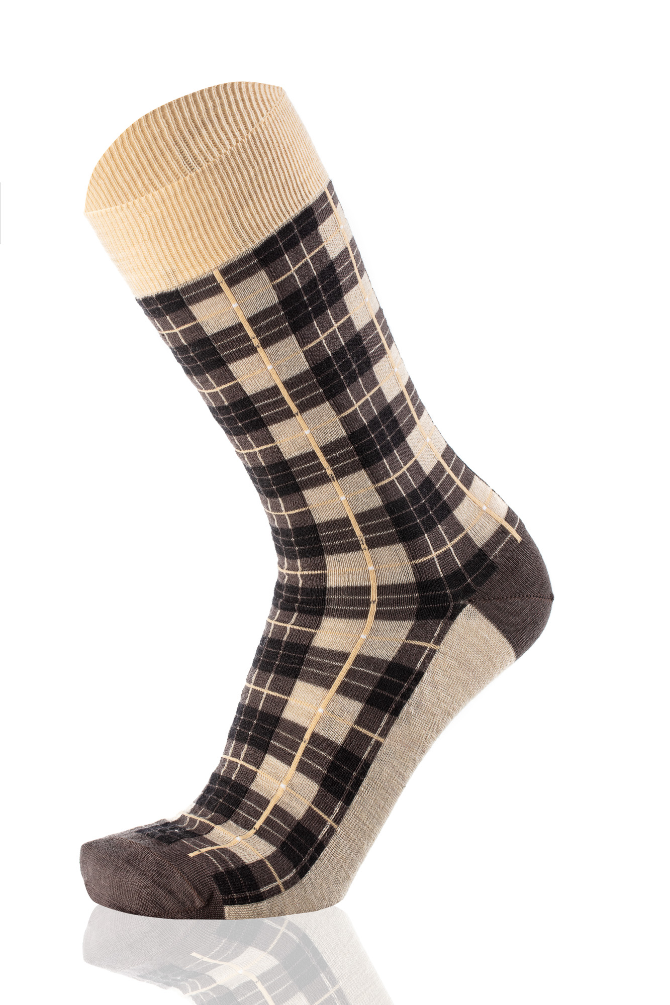 Meias Homem Tartan Light Brown