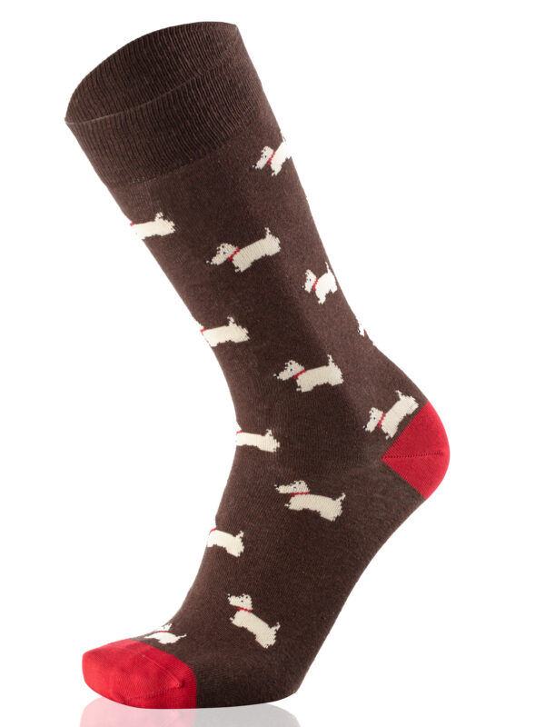 Men's Socks Terrier Dark Brown Melange